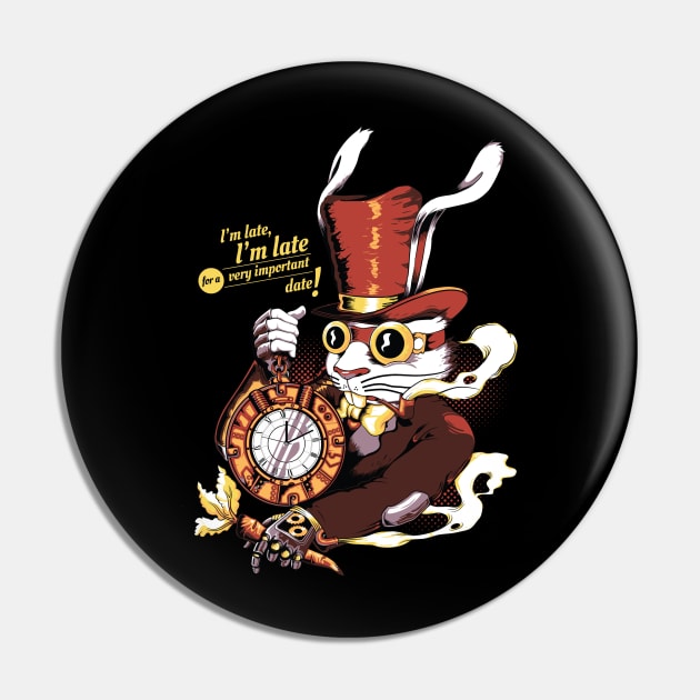 The Steampunk White Rabbit Pin by Akiwa