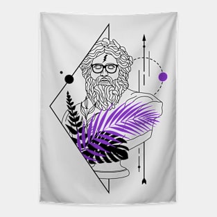 Funny Hipster Zeus Greek God // Funny Greek Mythology Tapestry