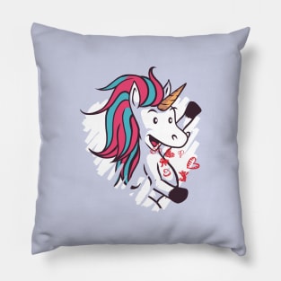 Valentines Unicorn Pillow