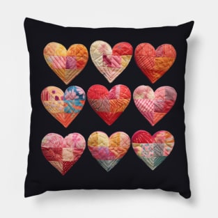 Patchwork Hearts Collection Pillow