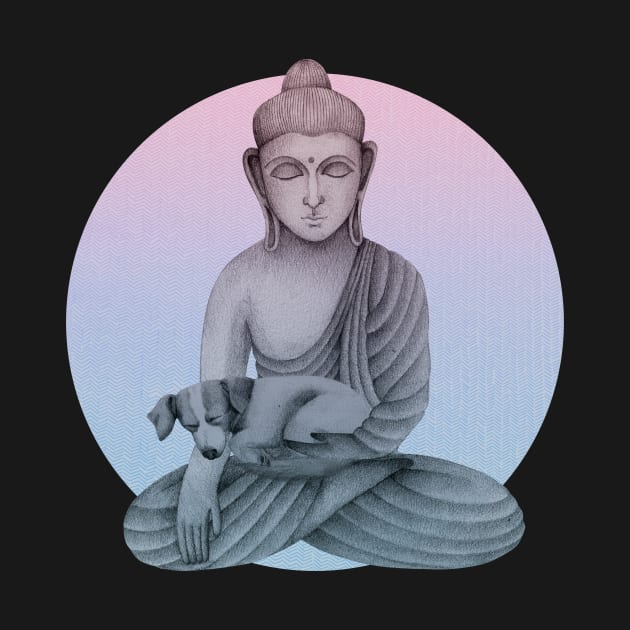 Buddha with dog 1 by KindSpirits