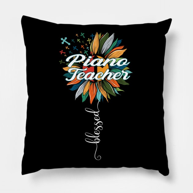 Blessed Piano Teacher Pillow by Brande