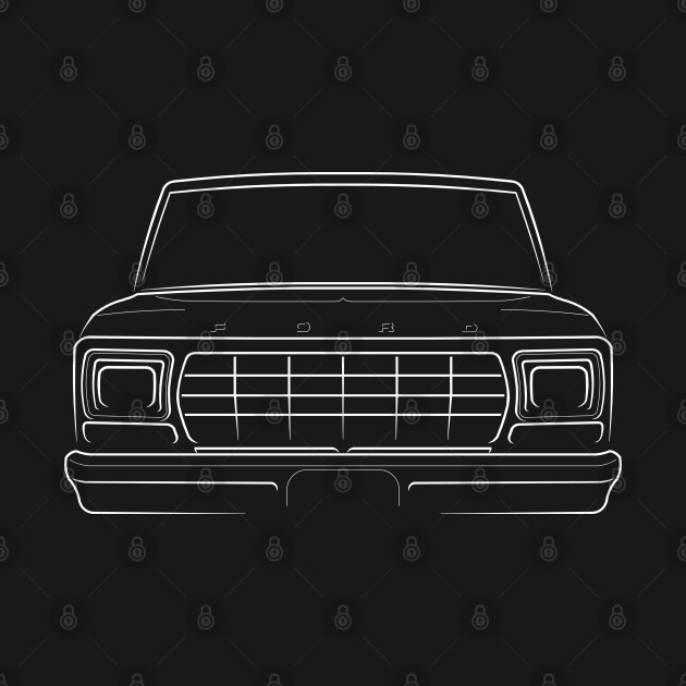 front/profile - 1979 Ford F-150 slammed - stencil, white by mal_photography