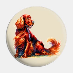 Watercolor Irish Setter - Beautiful Dog Pin