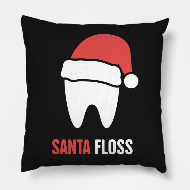 Santa Floss – Cute Christmas Dentist Design Pillow by MeatMan