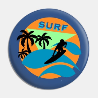 surfing on the sea Pin