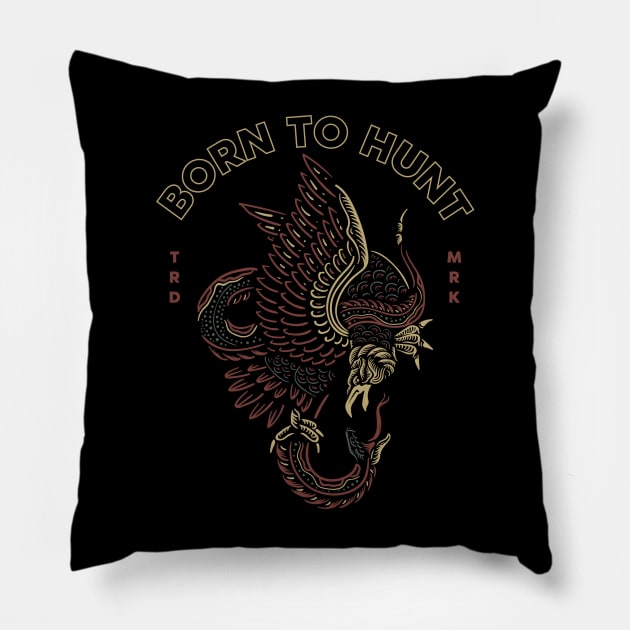 eagle born to hunt Pillow by Mako Design 