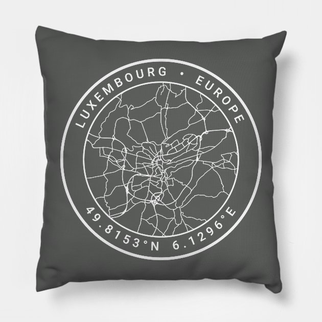 Luxembourg Map Pillow by Ryan-Cox