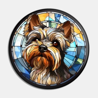 Stained Glass Yorkshire Terrier "Yorkie" Pin