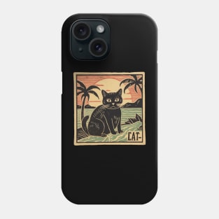 Aloha Linocut Kitty Phone Case