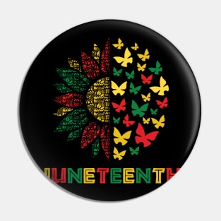 Juneteenth Sunflower breaking every chain since 1865 Pin