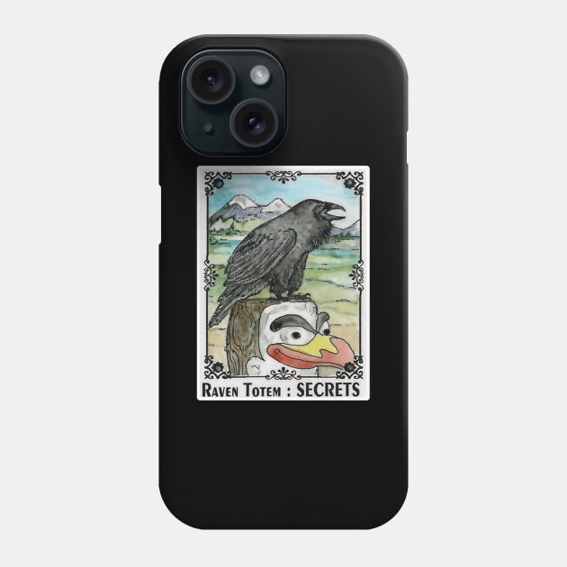 SECRETS Raven Totem Spirit Guide Phone Case by ArtisticEnvironments