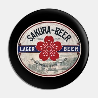 Vintage Sakura Beer Label Pin