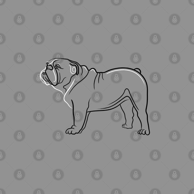 Bulldog Line Drawing by AdamRegester