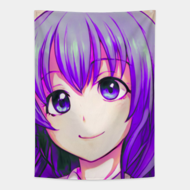 Cute Anime Girl With Purple Hair Anime Girls Tapisserie Teepublic De Đây là phần thứ 3 của ảnh anime nhà mình.
