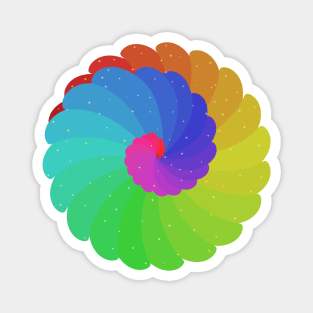Rainbow Spiral Flower Magnet