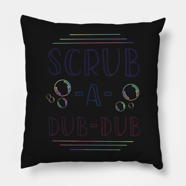 Scrub a Dub Dub Typography Bathroom Art Pillow by ChloesNook