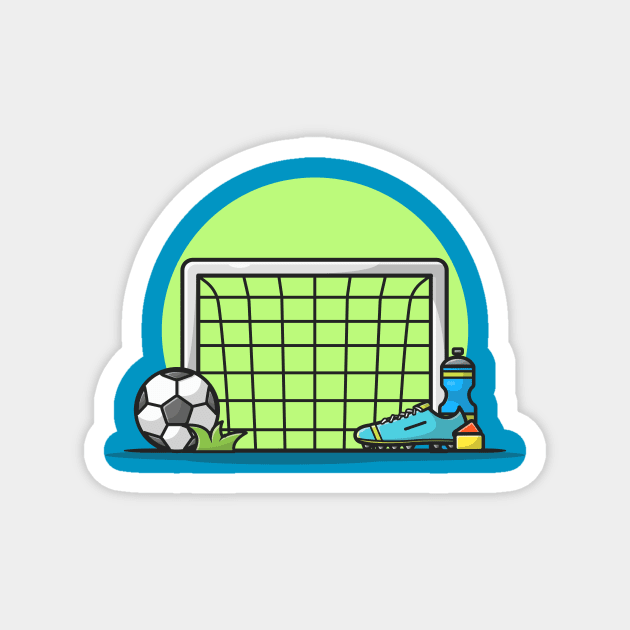 Soccer Field Cartoon Vector Icon Illustration Magnet by Catalyst Labs