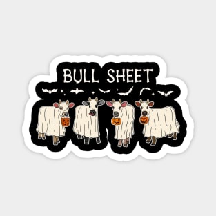 Funny Halloween Boo Ghost Cow Costume Bull Sheet Cow Lover Magnet