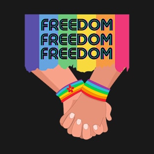 Freedom Moviment Rainbow Love Lgbt T-Shirt