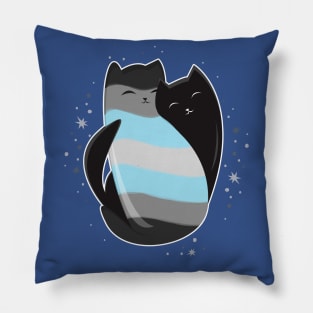 Demiboy Cat LGBT Pride Flag Pillow