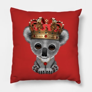 Cute Royal Koala Wearing Crown Pillow