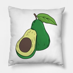 Avocado hand drawn fruits summer Pillow