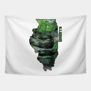 Illinois State Outline (Starved Rock State Park) Tapestry