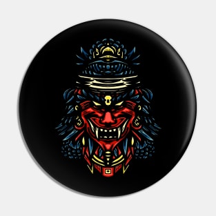 Oni Mask Japanese Evil Samurai Pin