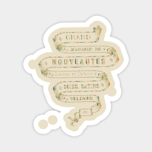 French Vintage Retro Text Ribbon Magnet