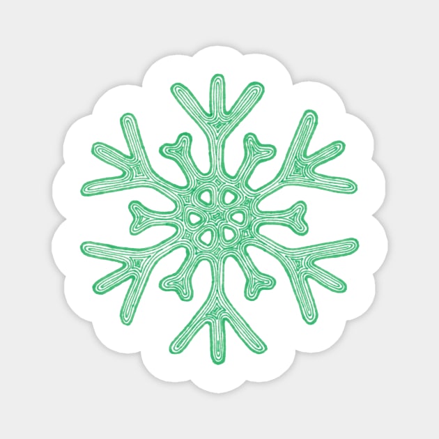 Snowflake (teal) Magnet by calenbundalas