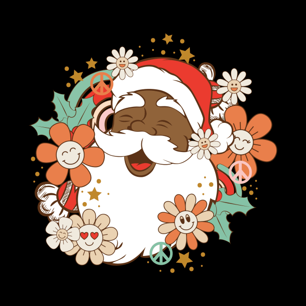 African American Retro Santa Claus Christmas by Teewyld