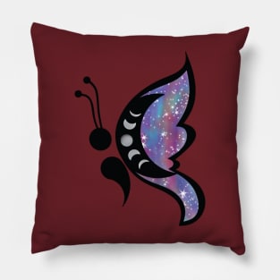 Semicolon Butterfly Pillow