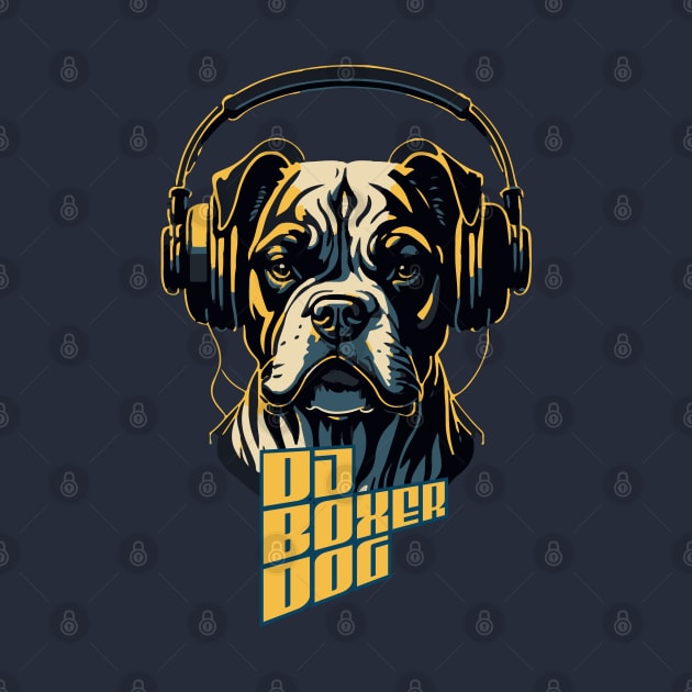 DJ Boxer Dog by Karolus