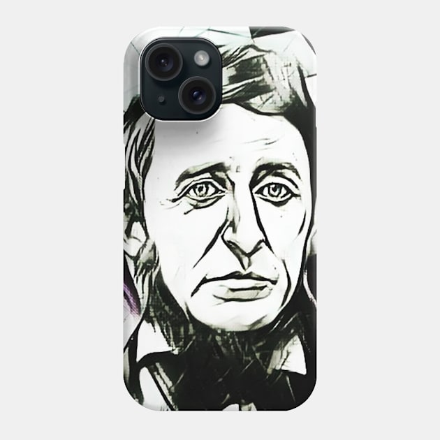 Henry David Thoreau Black and White Portrait | Henry David Thoreau Artwork 4 Phone Case by JustLit