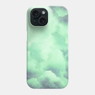 clouds mask pattern masks in pastel colors with glitter in mint green turquoise blue Phone Case