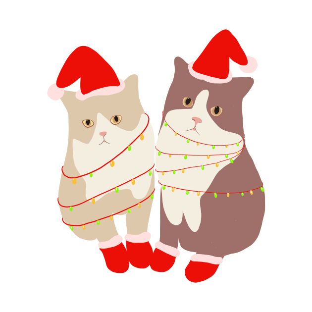 Christmas Kitten with Christmas Light by PatternbyNOK