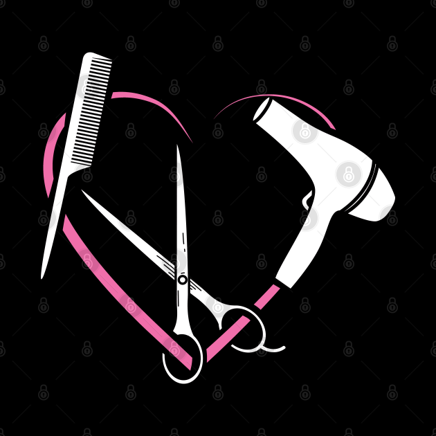 Womens Hairdresser Heart Love Gift Salon Hairstylist Print