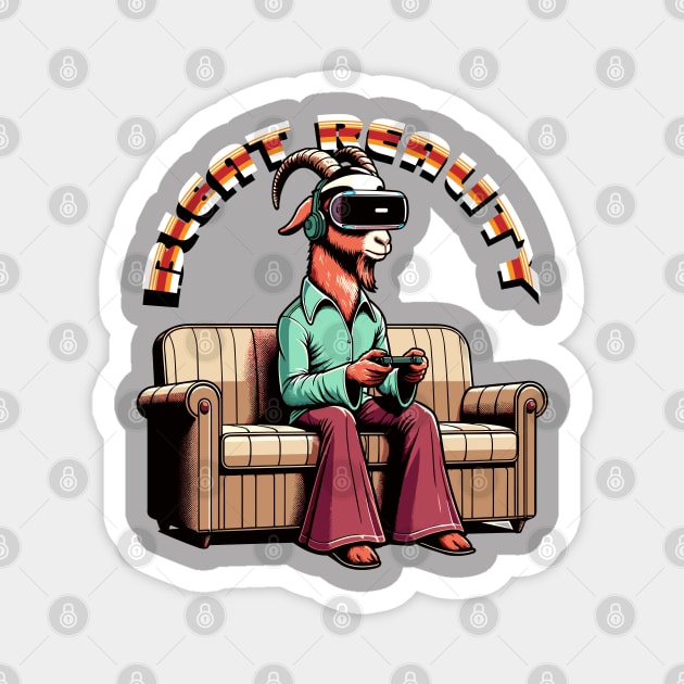 Goat Gamer - Virtual Retro Escape Magnet by TimeWarpWildlife