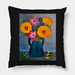 Sunflowers in a vase Pillow