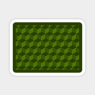 Greeen geometric cube pattern design Triad color design. Ideal for stamps and clothes stamps Magnet