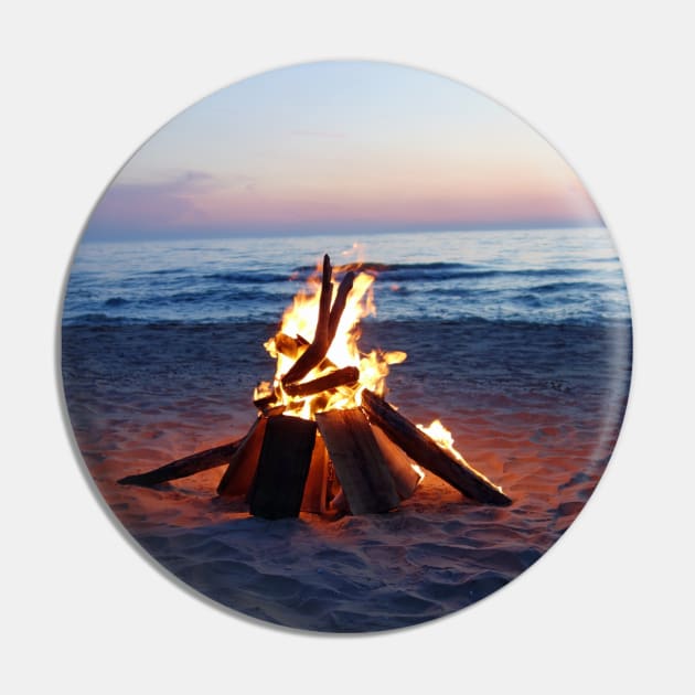 beach campfire Pin by OKUR Creative