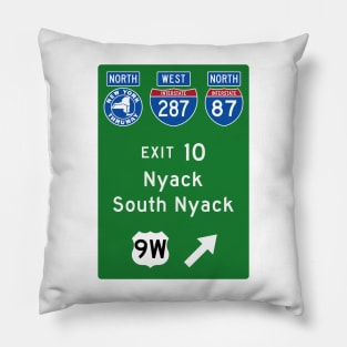 New York Thruway Northbound Exit 10: Nyack South Nyack US Route 9W Pillow