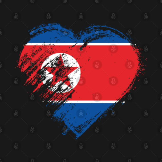 Disover Grungy I Love North Korea Heart Flag - North Korea - T-Shirt