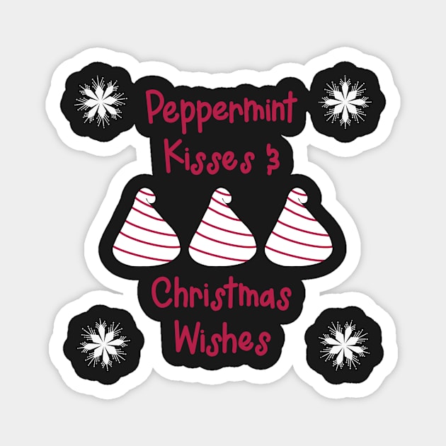 Peppermint Kisses & Christmas Wishes Magnet by MarcyBrennanArt