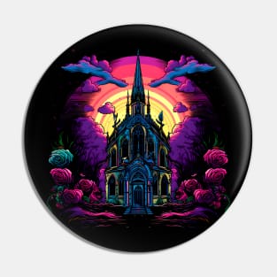 Cool Goth Rainbow Neon Colors Rave Design Pin