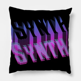 Synth retro vaporwave aesthetic Pillow