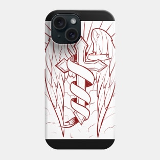 cross and wings Phone Case