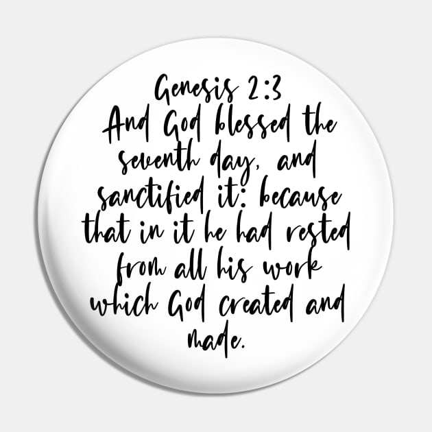 Genesis 2:3 Bible Verse Pin by Bible All Day 