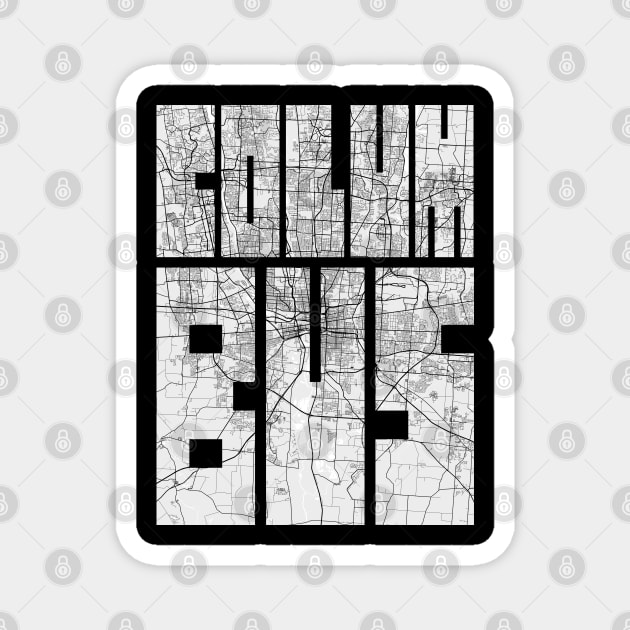 Columbus, Ohio, USA City Map Typography - Light Magnet by deMAP Studio